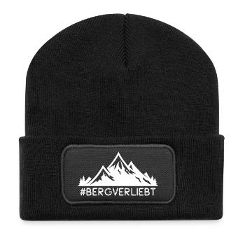 Mountain in love with hashtag mountain sayings - Recycled Patch Beanie - black - Front