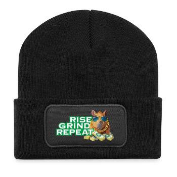 S’élever, se battre, répéter - motivation à Capybara Hustle - Beanie recyclé à patch - noir - Devant