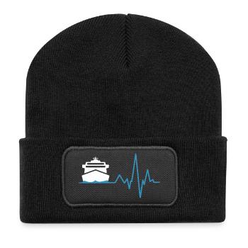 Kreuzfahrt Herzschlag - Recycelte Patch Beanie - Schwarz - Vorne