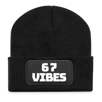 6 7 vibes – Trendy Youth T-Shirt - Recycled Patch Beanie - black - Front