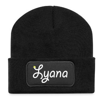 Lyana - Beanie recyclé à patch - noir - Devant