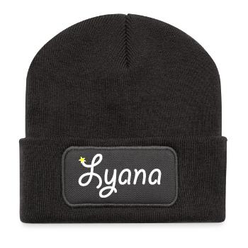 Susan - Recycelte Patch Beanie - Dunkelgrau - Vorne