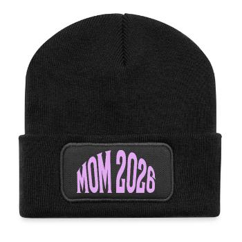 Maman 2026 - Beanie recyclé à patch - noir - Devant