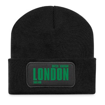 Londres – Angleterre Lyric Design - Beanie recyclé à patch - noir - Devant