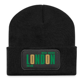 Londres – Angleterre Lyric Design - Beanie recyclé à patch - noir - Devant