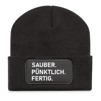 Clean. On time. Professional work. - Recycled Patch Beanie - dark grey - Front