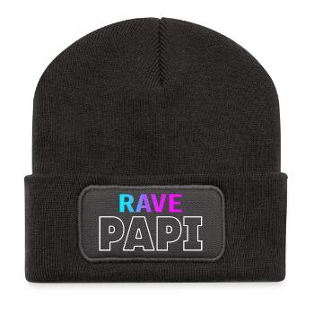 Rave Dad Techno House Electro Festival Hardstyle - Recycled Patch Beanie - dark grey - Front