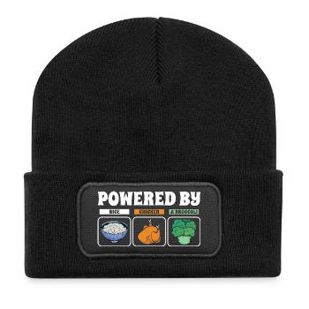 Powered By Rice Chicken Broccoli - Recycled Patch Beanie - black - Front
