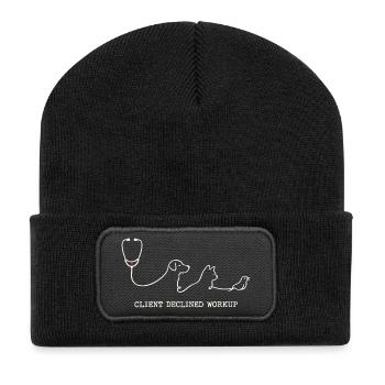 Veterinarian Veterinarian Client Declined Workup - Recycled Patch Beanie - black - Front
