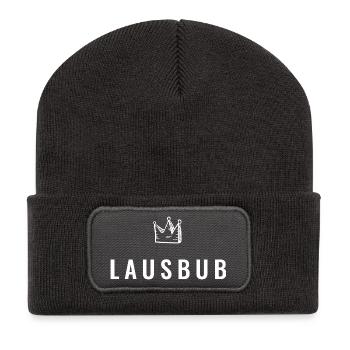 Petit Petit Canaille à la Couronne – Édition Blaireau Espiègle - Beanie recyclé à patch - charbon - Devant