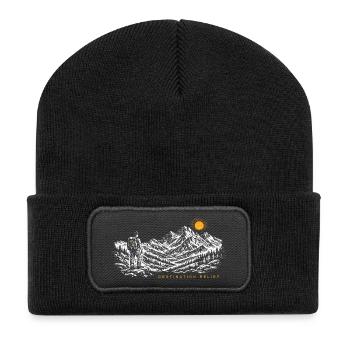 Hiker Sunrise Destination Relief Light - Recycled Patch Beanie - black - Front