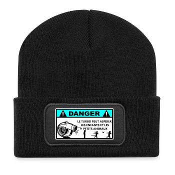 Turbo peut aspirer enfants et animaux - Beanie recyclé à patch - noir - Devant