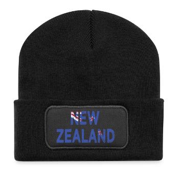 Logo de la Nouvelle-Zélande Drapeau de la Nouvelle-Zélande - Beanie recyclé à patch - noir - Devant