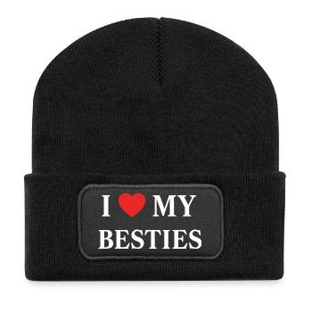 I Love My Besties J'aime Mes Meilleurs Amis - Recycled Patch Beanie - black - Front