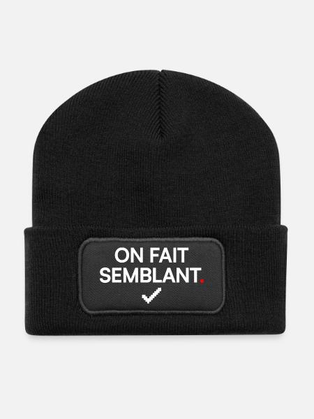 TU SO, ALS OB. Bürohumor - Recycelte Patch Beanie - Schwarz