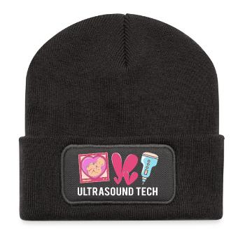 Ultrasonic Technician Ultrasonic Technician - Recycled Patch Beanie - dark grey - Front