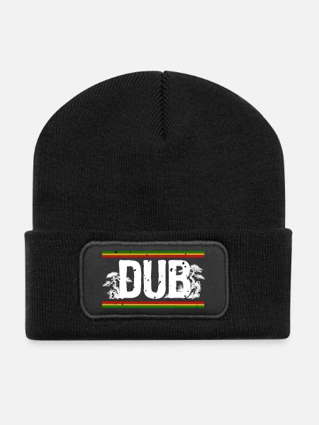 Dub Roots Reggae Wald - Recycelte Patch Beanie - Schwarz