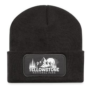 Yellowstone National Park Hiking Hiker - Recycled Patch Beanie - dark grey - Front