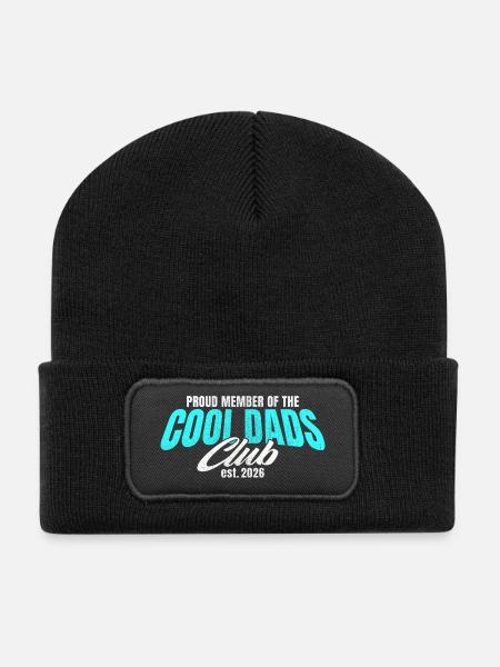 Cool Dads Club - Papa 2026 Geschenk - Recycelte Patch Beanie - Schwarz