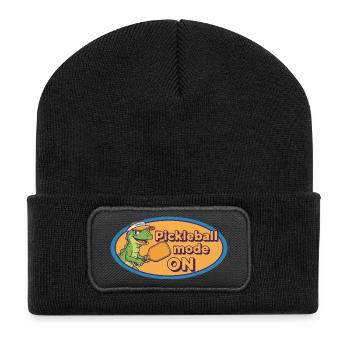 Pickleball-lustiger Spieler lieben Pickleball-Paddel - Recycelte Patch Beanie - Schwarz - Vorne