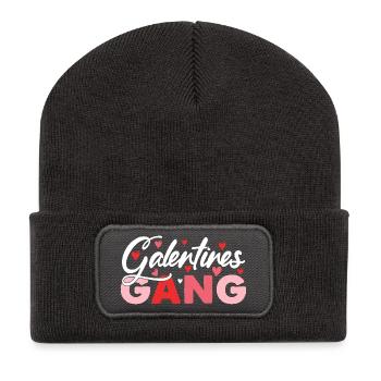 Galentines Gang Hearts - Beanie recyclé à patch - charbon - Devant