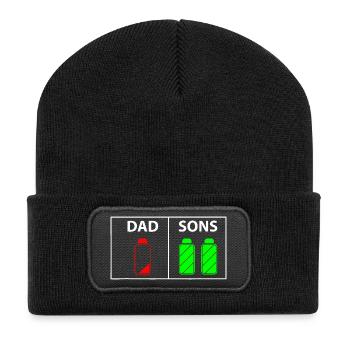 Dad vs Sons Neon Bottles - Recycled Patch Beanie - black - Front
