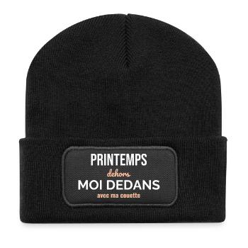 Printemps Dehors Moi Dedans - Beanie recyclé à patch - noir - Devant