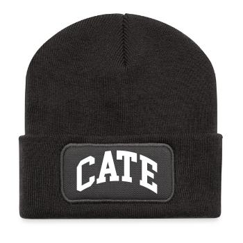 Cate - Recycelte Patch Beanie - Dunkelgrau - Vorne