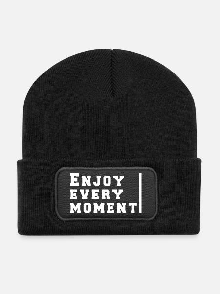 enjoy every moment - Recycled Patch Beanie - black
