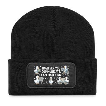 No matter what your voice is, I stay tuned - Recycled Patch Beanie - black - Front