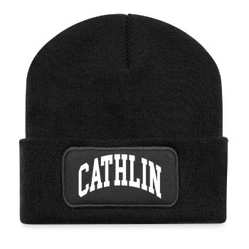 Cathlin - Beanie recyclé à patch - noir - Devant
