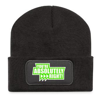 You're Absolutely Right Lustig Sarkastisch KI Logo - Recycelte Patch Beanie - Dunkelgrau - Vorne