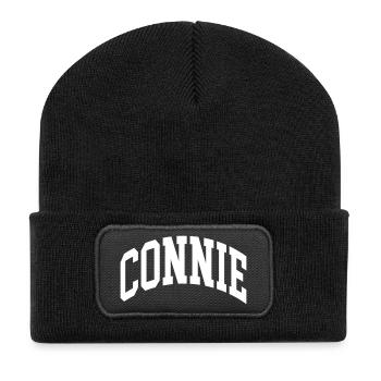 Connie - Beanie recyclé à patch - noir - Devant
