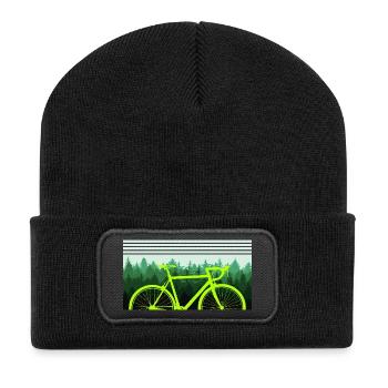 Bicycle Forest Nature Tree - Recycled Patch Beanie - black - Front