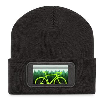 Fahrrad Wald Natur Baum - Recycelte Patch Beanie - Dunkelgrau - Vorne