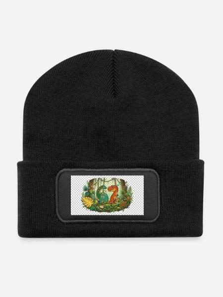Six Seven - Recycelte Patch Beanie - Schwarz