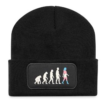 LGBTQ-Pride-Monat – Trans-Evolution - Recycelte Patch Beanie - Schwarz - Vorne