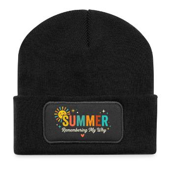 Summer Sun Remembering My Why - Recycled Patch Beanie - black - Front