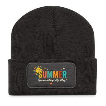 Summer Sun Remembering My Why - Recycled Patch Beanie - dark grey - Front