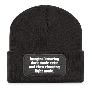 Dark Mode Exists Programmierer IT Nerd Coder Büro - Recycelte Patch Beanie - Dunkelgrau - Vorne