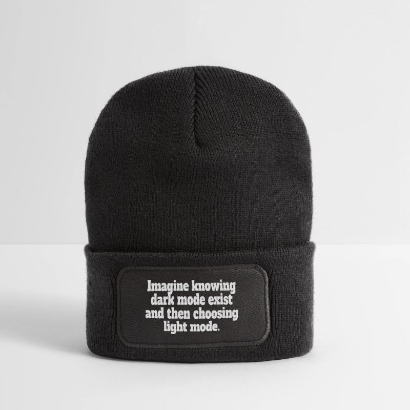 Le mode sombre existe Programmeur IT Nerd Coder Office Beanie recyclé à patch
