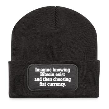 Bitcoin Imagine Knowing Bitcoin Exists Crypto BTC - Recycled Patch Beanie - dark grey - Front