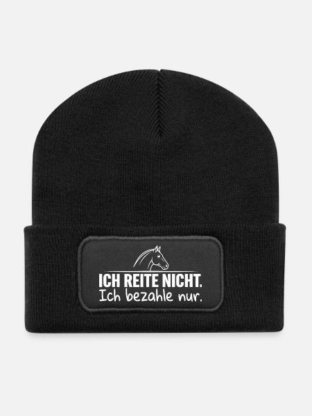 ich reite Nicht ich Bin das bodenpersonal - Recycelte Patch Beanie - Schwarz