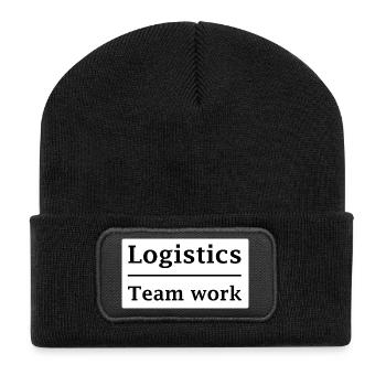 Emblème du travail d’équipe logistique - Beanie recyclé à patch - noir - Devant