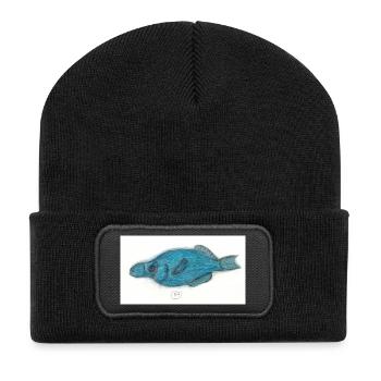 Vogellippfisch - Recycelte Patch Beanie - Schwarz - Vorne