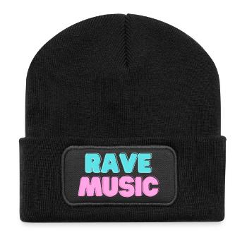 Rave Music Neon 3D - Recycled Patch Beanie - black - Front