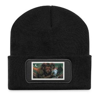 beast with a frozen heart - Recycelte Patch Beanie - Schwarz - Vorne
