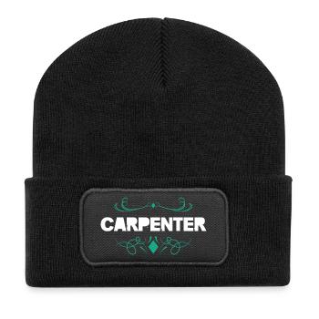 Carpenter Ornament Wood Crafts - Recycled Patch Beanie - black - Front
