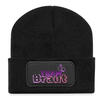 Team Braut - Recycelte Patch Beanie - Schwarz - Vorne