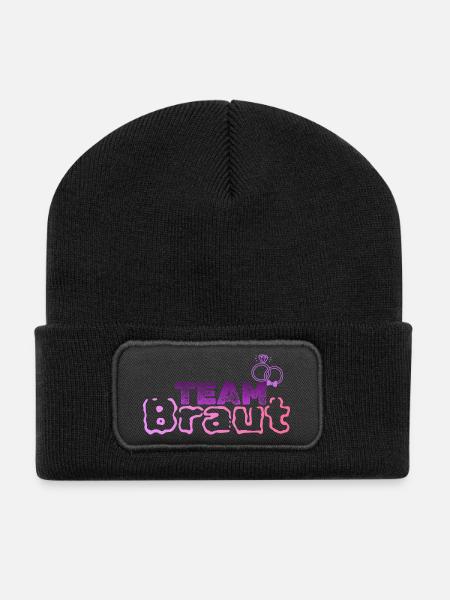 Team Braut - Recycelte Patch Beanie - Schwarz